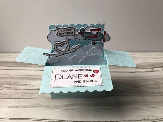 Plane and Simple - 3D Pop-up Box Birthday Card