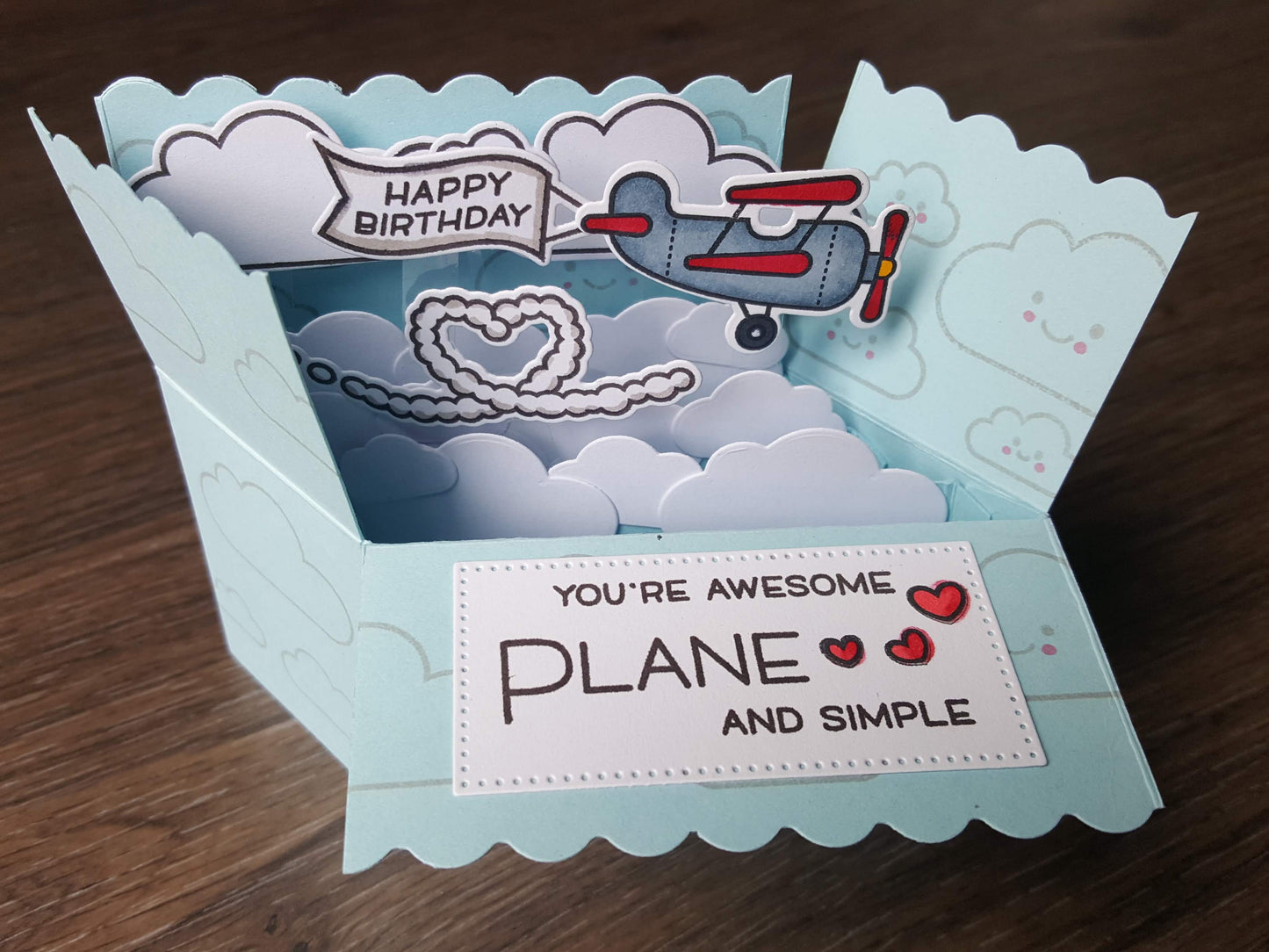 Plane and Simple - 3D Pop-up Box Birthday Card