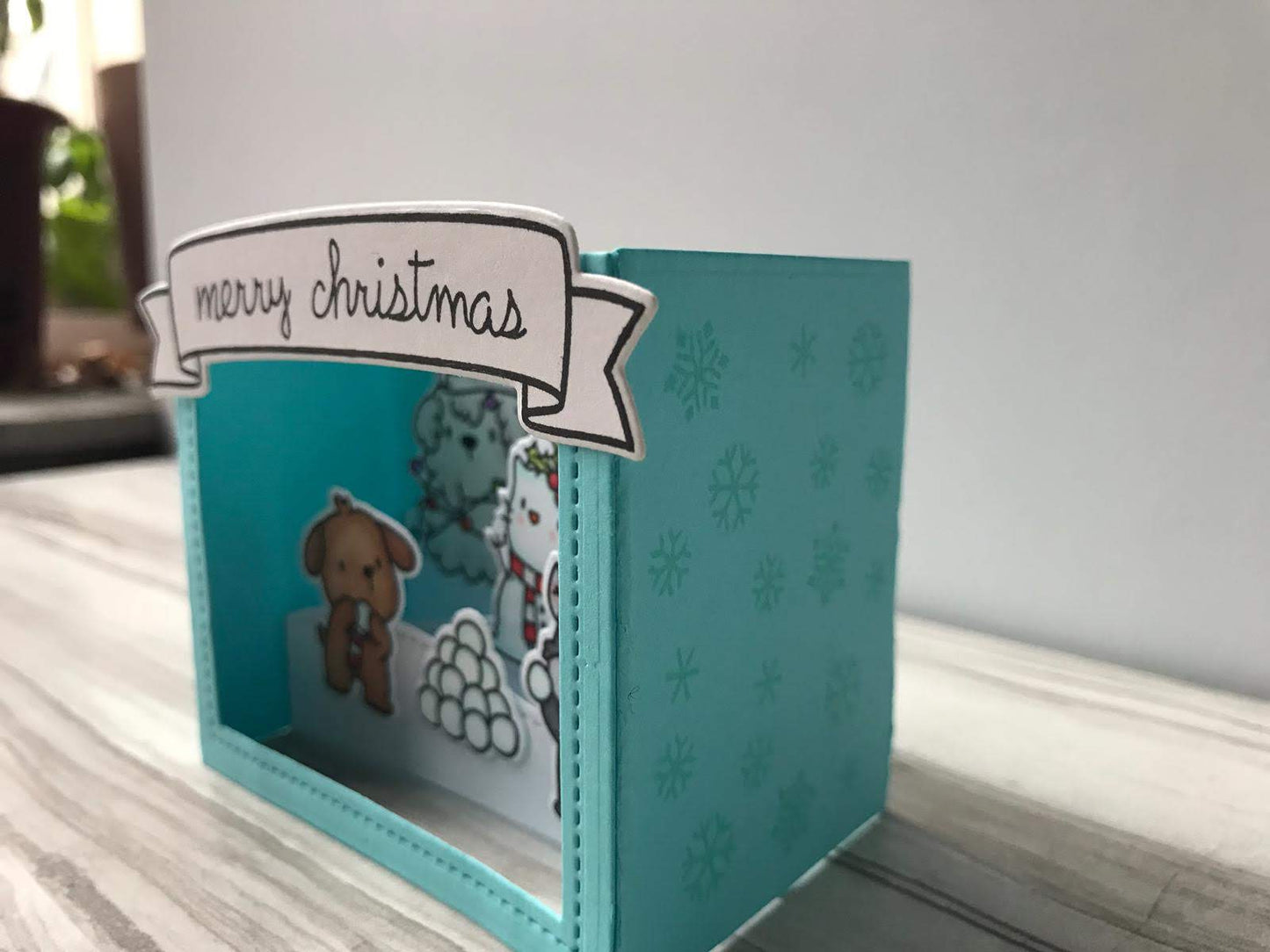 Festive Dogs - 3D Box Popup Holiday Card